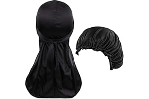 ATILUO Durags and Bonnets a Set Unisex Silky Durag and Women Bonnet Suit for Party and Sports