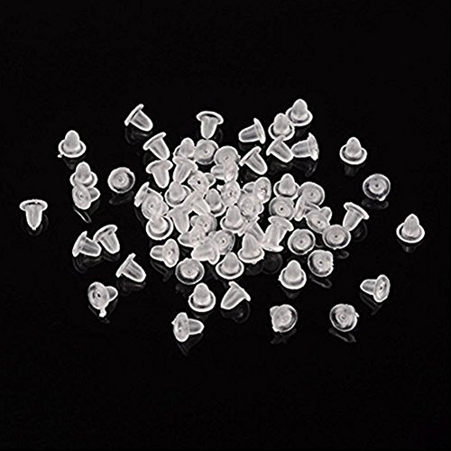 Da.Wa 100X Pendiente Transparentes Tapón de Silicona Posterior del Pendiente Tapones