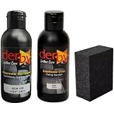 SRTfootcare Derby Deri D&ouml;şeme Boyası + Sabitleme Cilası + Siyah S&uuml;nger 3l&uuml; set Standart Renkler (Siyah)