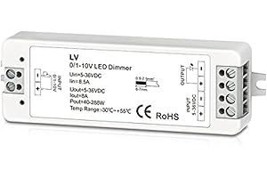 NUTBRO 0/1-10V 1CH 8A Dimmable Switches Led Driver 1 Channel 0-10V Constant Voltage LED Dimmer Led Dimming Controller PWM Led Dimmer 5-36V