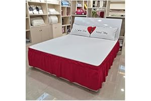POIUYT Bedding Faldón de Cama Elástico con Volantes 135/150/180x200 Suave Microfibra Cepillada Caída de Volantes: 40 cm (Color : C, Size : 135 * 200+40cm)