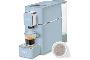 Polti Coffea S15LB, Macchina per Caffè Espresso, Compatibile con Cialde E.S.E. 44 mm, Serbatoio 0,85L, Pressione Pompa 19 bar, Colore Azzurro