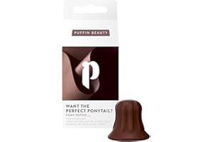 pony puffin CHOCOLATE | Para una trenza perfecta con volumen y fijación - Fabricado en Alemania | Sin látex y vegano | Lleva tu trenza al siguiente nivel | Marrón para todo tipo de cabello oscuro
