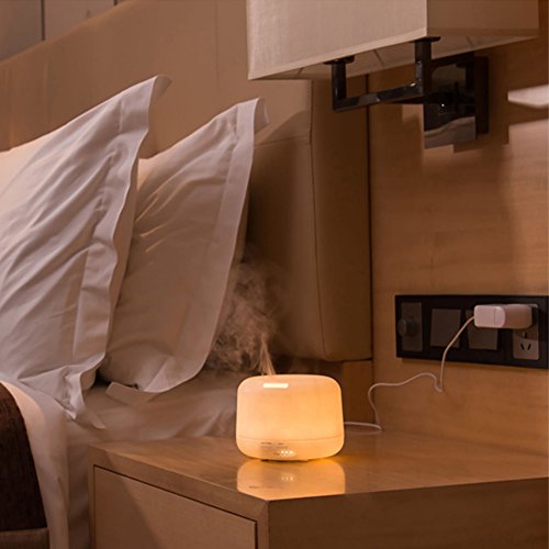 iProtect Luftbefeuchter Ultraschall Aroma Diffuser XL mit 500ml Wasserspeicher und Farbspiel in Weiß - 9