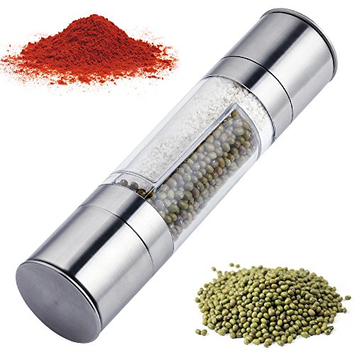 Anpro 2 in 1 Salz und Pfeffermühle mit einstellbarem Edelstahl Schleifer
