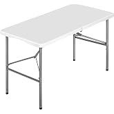 Folding Table Camping Portable Garden Catering Side Table Rectangular 122 x 61 cm Up to 120 kg Load for Outdoor and Indoor Id