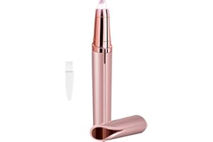 luoshaPUCY Epilateur Sourcil, Tondeuse à Sourcils électrique pour Femmes, Epilateur Sourcil Rasoir Electrique Visage avec Lumière LED et Brosse (or rose)
