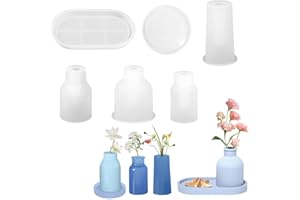 HuaMuDM 6 Stück Vase Silikonform,Silikonformen Gießformen,Blumenvase Silikonformen,Epoxidharz Formen, DIY Blumenvase Resin Moulds,Gießformen Silikon Vase