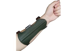 longbowmaker Archery Arm Guard Leather Armguard Archery Sport Protective with 2-Strap Buckles
