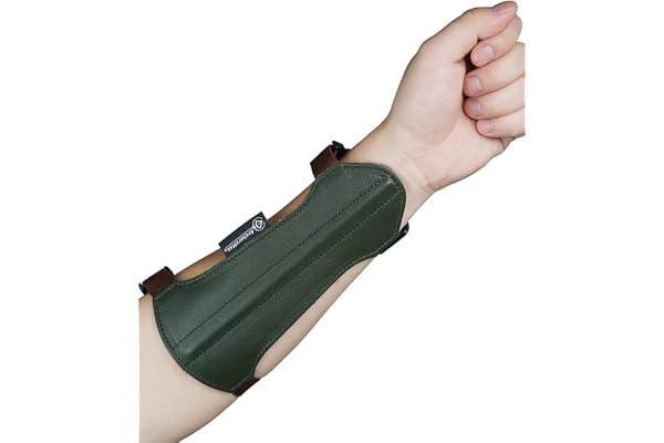 longbowmaker Armguard de tir à l'arc en cuir avec 2 boucles de sangle