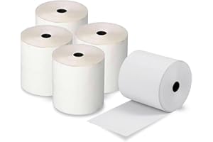 G4GADGET 5 Rolls of 80 x 80 Thermal Paper Till Rolls Receipt Roll for Cash Register, POS, Credit Card Machine with Red Warning Strip