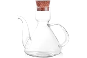 VISTE-LO Huilier en Verre pour Huile d'olive| Distributeur Huile d'olive | Verre borosilicaté résistant aux hautes températures | Bouteille Huile Olive Bec verseur Huile d'olive vinaigrier cuisine (125 ML)