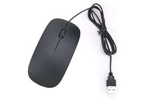 4T4+ Wired USB 3.0 Mouse - Mouse-in-a-Box Wired Optical USB Desktop Mouse, Ambidextrous Design with Scroll Wheel Computer Mouse Compatible with Laptop Pc Computer Mac Desktop