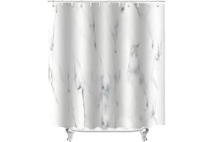 Lerores Duschvorhang 240x200cm Marmor, Beschwerter Saum Antischimmel Textil, Wasserdicht, Waschbar Polyester Stoff Badevorhänge mit Ösen und 14 Duschvorhangringe für Badezimmer, Badewanne