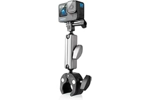 Lammcou Go Pro Motorrad Halterung, Aluminium Unsichtbare Action Kamera Fahrrad Lenker Halter mit Dual 360° Drehbare Kugelkopf, Bike Handlebar Mount für Insta-360 X3 Go 3 Hero 13 12 11 10