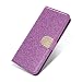 Produktbild PU Ledertasche Hülle für Galaxy J710, SevenPanda Luxus Bling Diamant Glitter Kristall Rhinstone Juwelen Premium Buckle Magnetverschluss Flip Folio Stand Stoßfest Schutz Kartensteckplatz Halter Standplatz-Abdeckung Glänzende Ganzkörperl Handyhülle für Samsung Galaxy J7 2016 - Lila