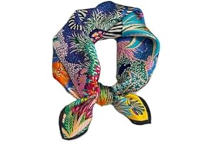 Aufeel 100% Real Mulberry Silk Women Small Square Neck Scarfs 21" Lightweight Headscarf Printed Neckerchief Gift Packed