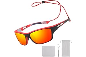 BomnKa Stylish Polarized Sunglasses for Men and Women - Ideal for Driving, Fishing, Running, and Cycling - Unbreakable Frame, UV Protection, and Glasses Rope Strap Included
