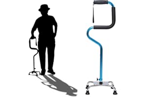 LIKEUDO Höhenverstellbare Sitzhilfe Stand Gehstock Multifunktional Gehhilfe Stehhilfe Gehstock Aufstehhilfe Mobilitätshilfe Vier Füße Gehstock Vierfußgehstütze Alltagshilfen Aufstehhilfe Gehstock（Silber）