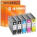 Produktbild Gorilla-Ink Spar-Set 5 Druckerpatronen XXL GI7551 GI7552 GI7553 GI7554 für Epson WF-8000 WF-8010 DW WF-8090 DTW WF-8510 TC WF-8590 DTWFC WF-6530 MFP Black je 130ml, Color je 70ml