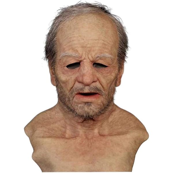 Masque Réaliste Vieil Homme En Latex - Masque Effrayant Pleine Tête Pour Halloween Et Cosplay