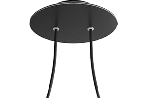 creative cables - Rosone Rose-One Rotondo, Diametro 200 mm con 2 Fori e 4 Fori Laterali - Dibond Nero Opaco, Nero