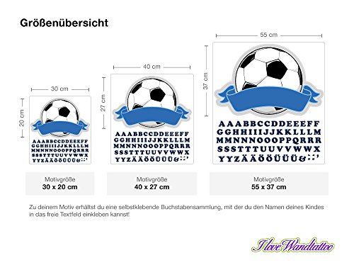 I-love-Wandtattoo ILWT-20-009 Kinderzimmer „Türaufkleber Fußball“ mit Name für Jungen - 3