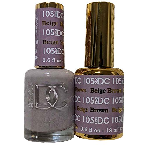 DnD DC Gel Polish + FREE LACQUER NAIL POLISH - Beige Brown - Buy 1 get 1 Free 2x18ml - Free matching Nail Lacquer included when buying UV LED Gel Nail Polish - Matching Colour Gel & Nail Lacquer