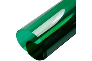 HOHOFILM 45cmx200cm Colorful Clear Decorative Window Film Self Adhesive Transparent Window Tint for Home Building Glass (Green)