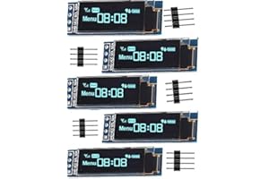 AOICRIE 5PCS I2C Display Module 0.91 Inch I2C SSD1306 OLED Display Module I2C OLED Screen Driver DC 3.3V~5V (Blue)