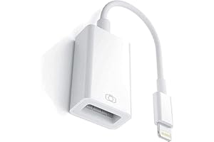 CREHAO Lightning to USB Camera Adapter, [Apple MFi Certified] USB 3.0 OTG Adapter Cable for iPhone/iPad to Connect Card Reader, USB Flash Drive, U Disk, Keyboard, Mouse, Hubs, MIDI, Plug & Play (White)