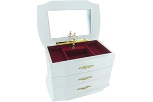 LUTÈCE CRÉATIONS Spieluhr/Spieldose/Musikdose/Schmuckdose/Schmuckkästchen/Schmuckschatulle mit Spieluhr aus Holz mit tanzender Ballerina - Schwanensee (P. I. Tchaïkovski)