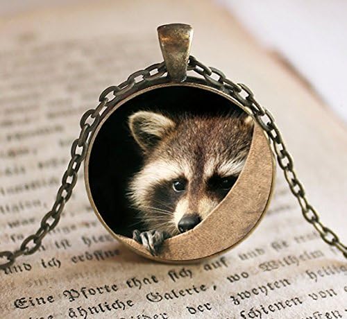 Raccoon Pendant Wildlife Necklace Animal Lover Jewelry Raccoon Necklace