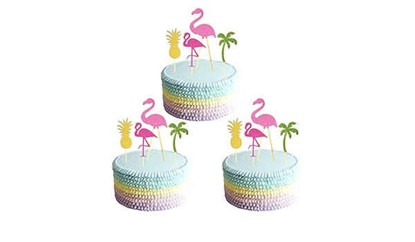 12 Pcs Gateau De Hawaii Flamingo Ananas De Noix De Coco Arbre Gateau Picks Pour Luau Beach Party Decoration Amazon Fr Cuisine Et Maison