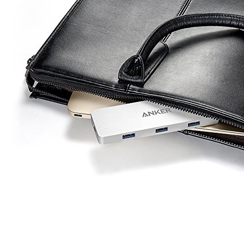 Anker Premium USB-C Hub mit Power Delivery, 3 USB 3.1 Gen 1. Ports, 1 USB-C Ladeport , Aluminiumgehäuse für das neue Macbook und Chromebook Pixel ( Weiß) - 6