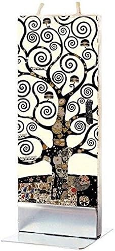 Flatyz Art Series Twin Wick Unscented Thin Flat Candle - Gustav Klimt,