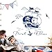 Produktbild Grandora Wandtattoo Piratenschiff Anker + Wunschname I dunkelblau (BxH) 79 x 47 cm I Schiff Kinderzimmer Sticker Aufkleber Wandsticker Wandaufkleber Pirat W5505