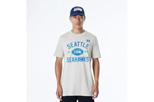 SEATTLE SEAHAWKS New Era Cap NFL - Camiseta Regular con Estampado de Equipo Desgastado, diseño gráfico de Piedra, Unisex