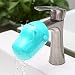 Produktbild Zooawa Baby Flusspferd Wasserhahn Extender, Waschbecken Waschbecken Erweiterung Anhang Cartoon Wasser Rutsche für Kinder Kleinkinder Hände Waschen, Blau