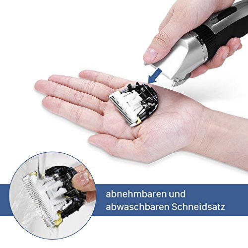 GHB Herren Kinder Elektrischer Profi Haarschneider Set Netz und Akkubetrieb Haarschneidemaschine mit 4 Aufsätzen Bartschneider Haartrimmer ideal für Friseur Salon oder Privaten Gebrauch - 7