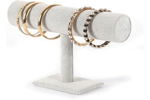 Aisoway Armband Halter, Armband Organizer, Ausstellungsständer, Samt T-förmiger Ständer, verwendet für die Aufbewahrung von Schmuck Armbändern, Armband (grau)