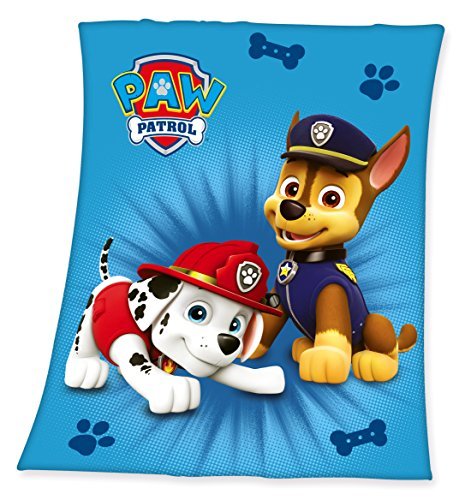 PAW PATROL FLAUSCHDECKE KUSCHELDECKE 120 x 150cm Microfaserflausch, neu von Herding