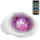 [neue Version] SOAIY® Bluetooth LED Farbwechsel Nachtlicht Projektor Lampe Polarlicht Projektion Einschlaflicht mit Fernbedienung Timer installierte Naturgeräusche für Schlafzimmer Kinderzimmer