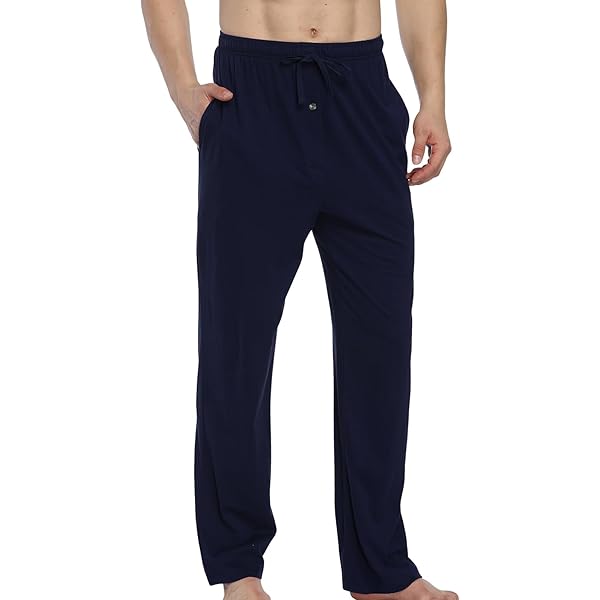 PrinStory Heren pyjama bodems gebreide pyjama broek zachte heren pyjama broek comfortabele lounge broek met zakken pyjama broek, Rood Wit Plaid, S