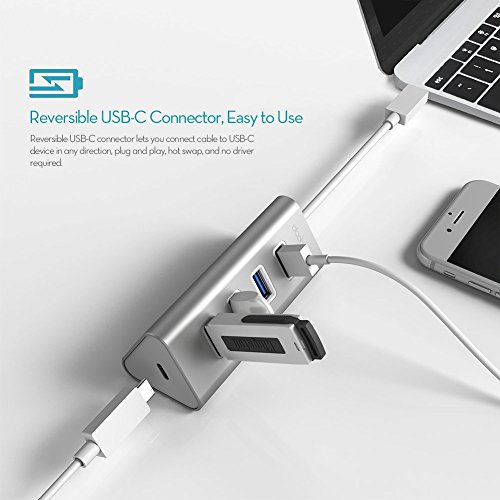 dodocool USB Typ C auf 4 Port USB 3.0 Hub Adapter mit USB C Female Charging Port Power Delivery PD für neue MacBook/MacBook Pro - 8