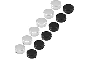 SOLUTEK Footswitch Topper Guitar Pedal Button Caps with 3 Set Screws and Protective Fitting Increasing Accuracy,Comfort for Common Switches diameter of 3/8"| SOLUTEK BUTTONS V1 12Pcs Black Silver
