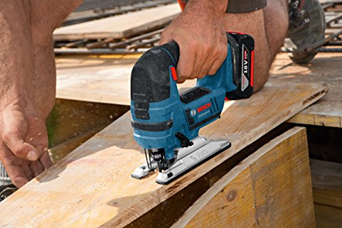 Bosch Professional GST 18 V-LI B, 18 V Akkuspannung, 120 mm Schnitttiefe in Holz, L-BOXX, Schnelllader, Spanreißschutz, 2 x 4,0 Ah Li-Ion Akku, Sägeblätter - 3