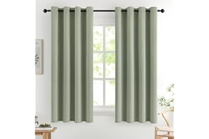 MIULEE Sage Green Blackout Curtains for Living Room 2 Panel Set, Premium Eyelet Curtains for Bedroom, Thermal Insulated Window Curtain Drapes, Black Out Curtain 54 Drop, Each Panel 46 x 54 Inches