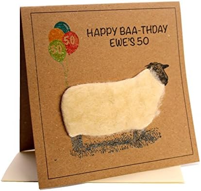Sheep (EWE'S 50) Greeting Birthday Card (50th Birthday/Blank Inside)