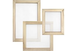 GYSRXS 3 Stück Papier Schöpfen Set 3 Größen Papierherstellung Rahmen Papierschöpfrahmen Sieb für DIY Papiers Handwerk Karten(Weiß)